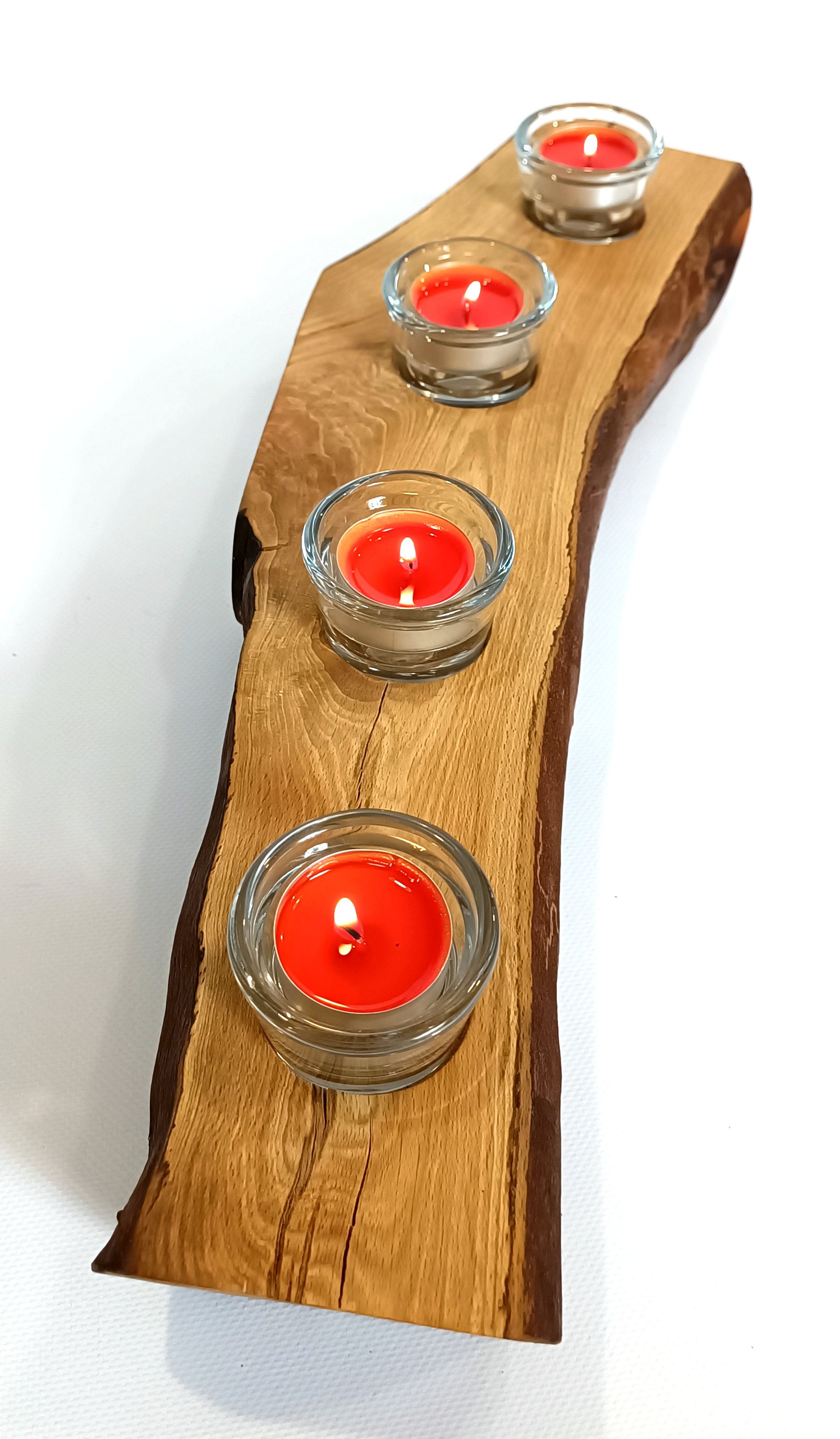 Dřevěný svícen z buku 50x12x7cm