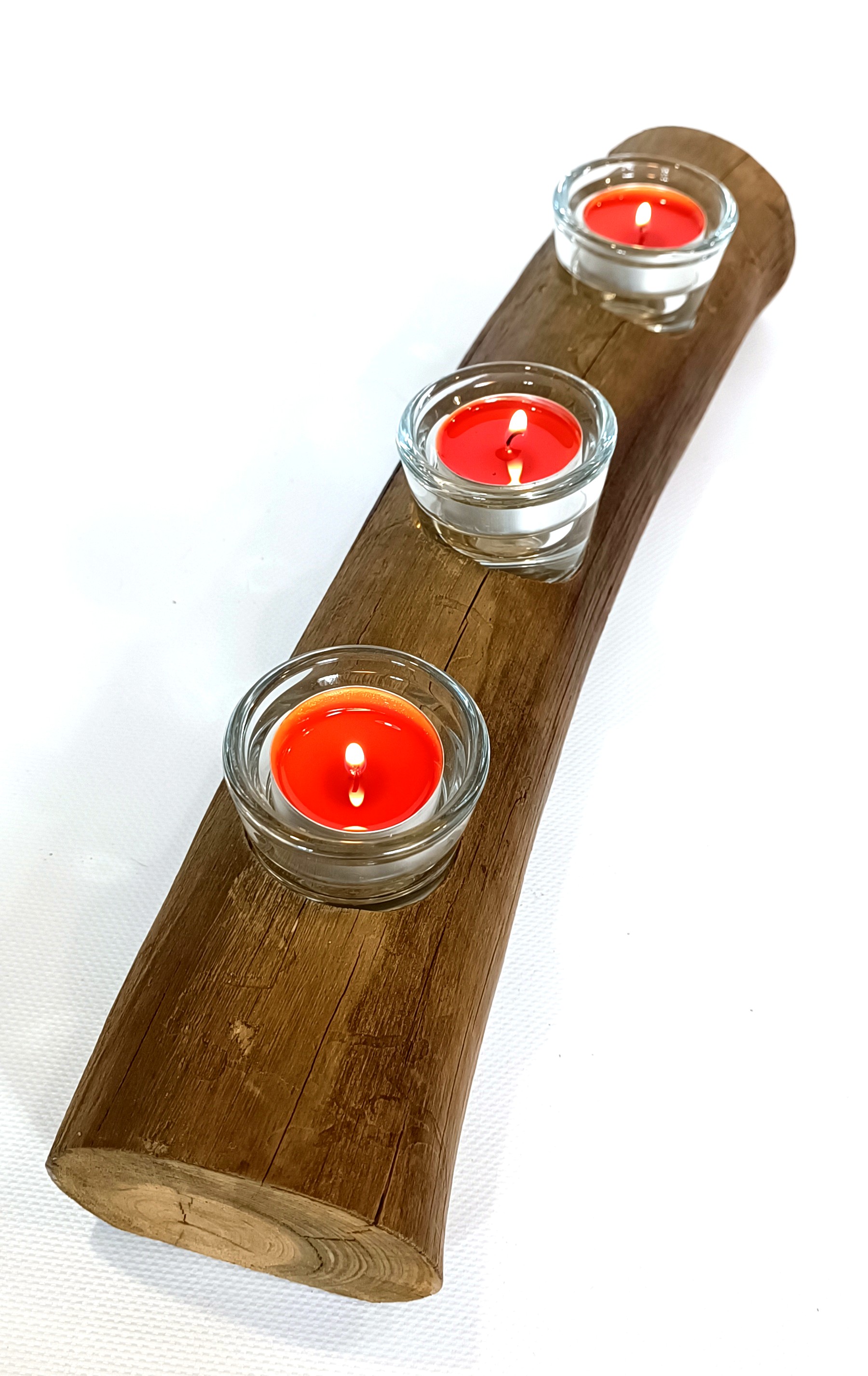 Dřevěný svícen z borovice 41x9x7cm