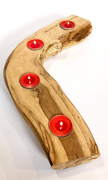 Dřevěný svícen z dubu 42x9x5cm