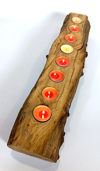 Dřevěný svícen z buku 56x11x9cm