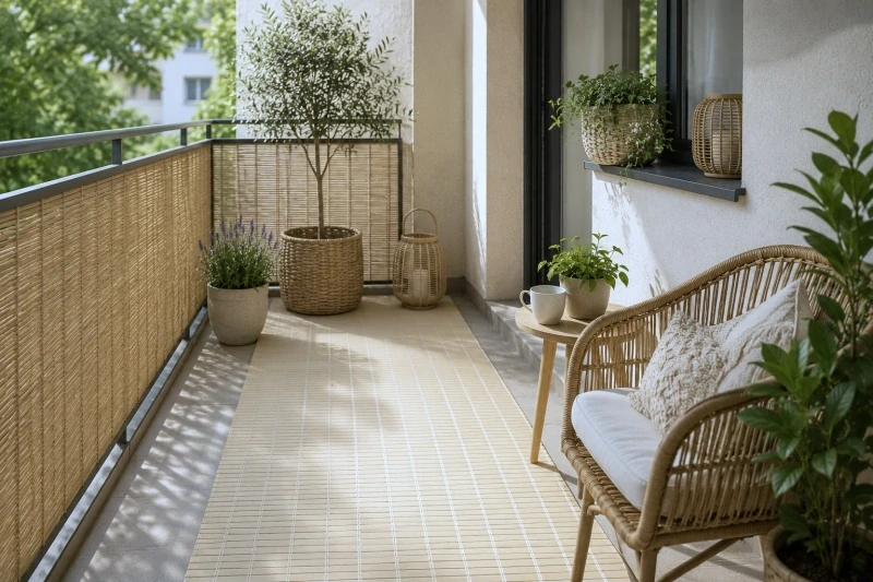 Bambusová rohož za postel 90x200 cm světlá - za postel, stěnu i balkon