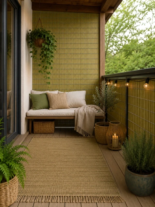 Bambusová rohož za postel 60x300 cm dub - za postel, stěnu i balkon