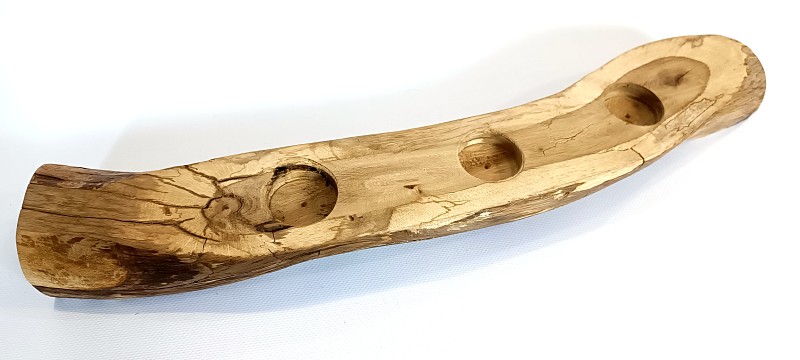 Dřevěný svícen z dubu 54x8x6cm