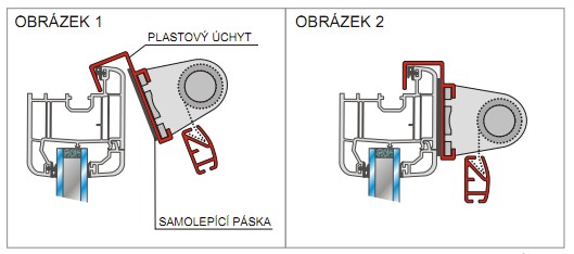 montáž látkové rolety Jazz na plastové úchyty
