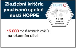 Zkušební kritéria na oeknním dílci HOPPE